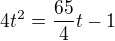 $4t^2=\frac{65}4t-1$