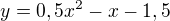 $y=0,5x^{2}-x-1,5$