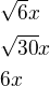 kopírovat do textarea $\sqrt{6}x\nl\sqrt{30}x\nl6x$