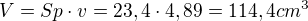 $V = Sp\cdot v=23,4\cdot 4,89=114,4cm^{3}$