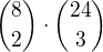 $\binom{8}{2}\cdot \binom{24}{3}$