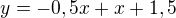$y=-0,5x+x+1,5$