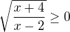 $\sqrt{\frac{x+4}{x-2}}\ge 0$