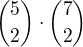 ${5\choose2}\cdot {7\choose2}$