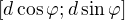 $[d\cos\varphi;d\sin\varphi]$