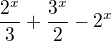 $\frac{2^x}{3}+\frac{3^x}{2}-2^x$