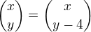 ${x \choose y}={x \choose y-4}$