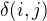 $\delta (i,j)$