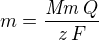 kopírovat do textarea $m={{{\it Mm}\,Q}\over{z\,F}}$