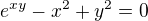 kopírovat do textarea $e^{xy}-x^{2}+y^{2}=0$