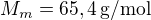 $M_m=65,4\,\text{g/mol}$