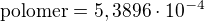 $\text{polomer}=5,3896\cdot 10^{-4}$