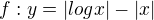 $f:y=|log x|-|x|$