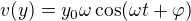 $v(y) = y_0 \omega \cos (\omega t + \varphi)$