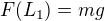 $F(L_1)=mg$