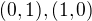 $(0,1),(1,0)$