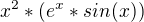 $x^{2}*(e^{x}*sin(x))$