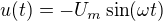 $u(t) = -U_m\sin(\omega t)$