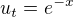 $u_{t} = e^{-x}$