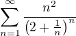 kopírovat do textarea $\sum_{n=1}^{\infty}\frac{n^2}{\(2+\frac{1}{n}\)^n}$