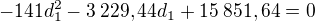 $-141d_1^2-3\:229,44d_1+15\:851,64=0$
