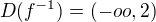 $D(f^{-1}) = (-oo, 2) $