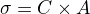 $\sigma = C \times A$