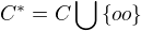 kopírovat do textarea $C^{*}=C\bigcup_{}^{}\{oo\}$