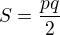 kopírovat do textarea $S=\frac{pq}{2}$