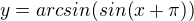 $y=arcsin(sin(x+\pi ))$