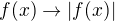 $f(x)\rightarrow |f(x)|$