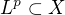 $L^p\subset X$