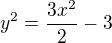 $y^2=\frac {3x^2}2 -3$