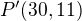 $P'(30,11)$