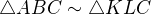 $\triangle ABC \sim \triangle KLC$