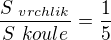 $\frac{S_{\ vrchlik }}{S\ koule}=\frac{1}{5}$