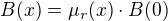 $B(x) = \mu_r(x) \cdot B(0)$