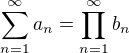 kopírovat do textarea $\sum_{n=1}^\infty a_n=\prod_{n=1}^\infty b_n$