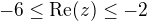kopírovat do textarea $-6 \leq \mathrm{Re}(z) \leq -2$