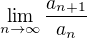 kopírovat do textarea $\lim_{n\to\infty}\frac{a_{n+1}}{a_{n}}$