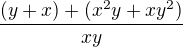 kopírovat do textarea $\frac {(y+x)+(x^2y+xy^2)}{ xy}$