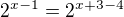 $2^{x-1}=2^{x+3-4}$