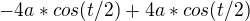 $-4a*cos(t/2)+4a*cos(t/2)$
