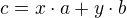 kopírovat do textarea $c=x\cdot a+y\cdot b$