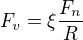 $F_v=\xi \frac{F_n}{R}$