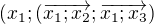$(x_1; (\overrightarrow{x_1;x_2};\overrightarrow{x_1;x_3})$