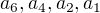 $a_{6},a_{4},a_{2},a_{1}$