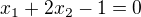 $x_1+2x_2-1=0$