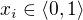 $x_{i}\in \langle0,1\rangle$