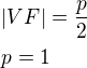 $|VF|=\frac p 2\nlp=1 $
